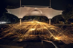 Lightpainting mit brennender Stahwolle